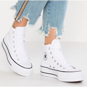 Converse White Platform High-Tops